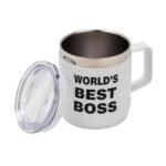 Термо чаша WORLD'S BEST BOSS - бяла - Image 2