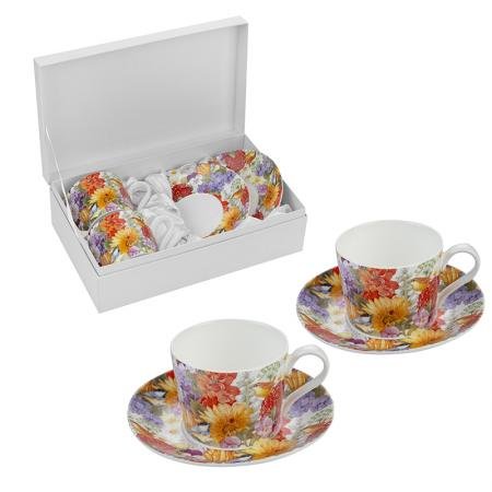 gift92-493d31393730383b Порцеланов комплект за кафе 2 чаши + 2 чинийки Слънчоглед - Image 1