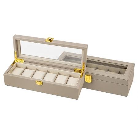 gift92-493d31393835353b-1 Кутия за часовници цвят бежов - ROSSI - Image 1