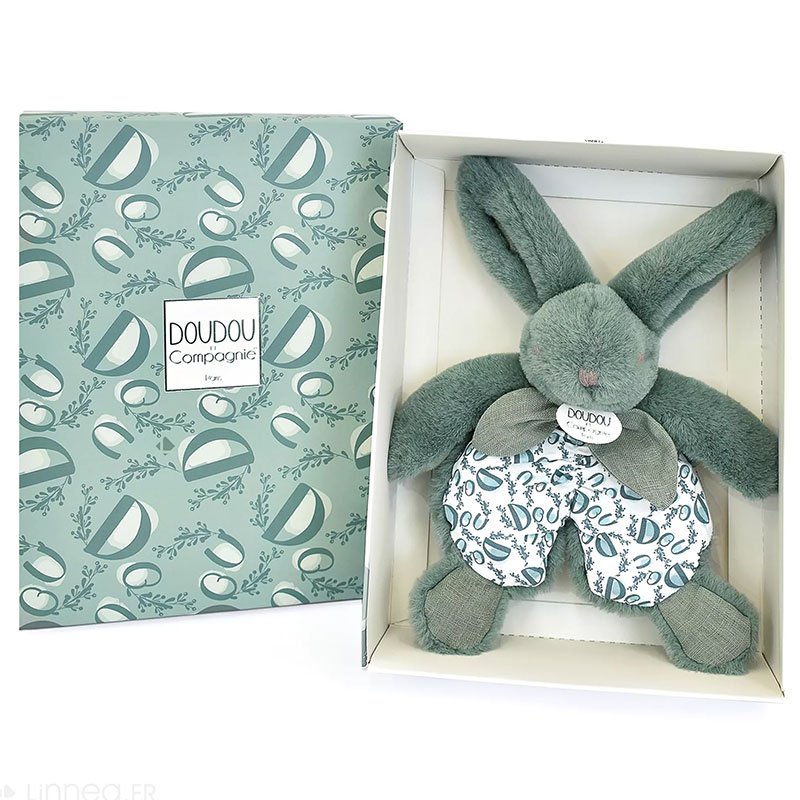raya-6a6de1050236 Плюшен заек за гушканe Sage green 18см - Image 1
