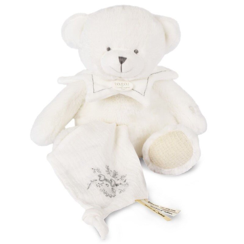 raya-d5aade07664d Плюшена мечка с кърпа Blanc 30см - Image 1