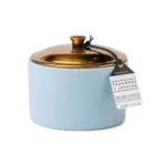 Ароматна свещ Paddywax Hygge - Teakwood & Jasmine, в керамичен съд, синя, 141 гр