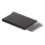 Автоматичен калъф за карти SECRID - Cardprotector+ Fluted Black, с RFID и NFC защита - Image 3