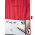 Бележник Sigel - Conceptum, A4, на редове, твърди корици, червен