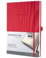 Бележник Sigel - Conceptum, A4, на редове, твърди корици, червен