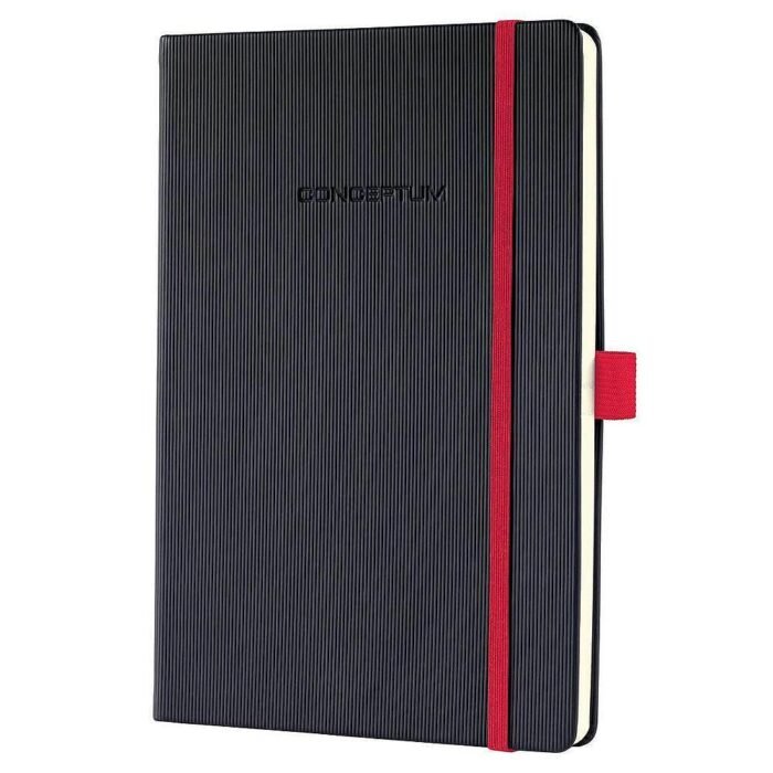 Бележник Sigel - Conceptum Red Edition, A5, на квадрати, твърди корици, черен - Image 2