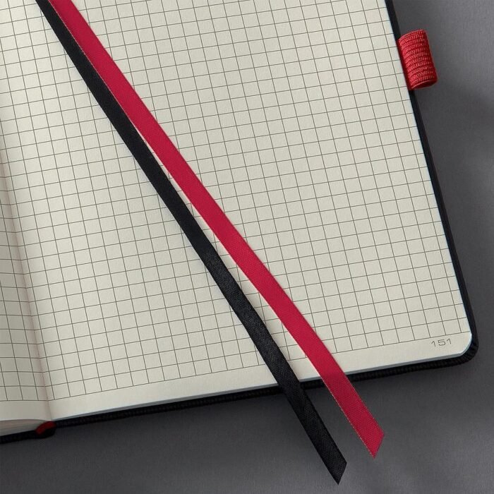 Бележник Sigel - Conceptum Red Edition, A5, на квадрати, твърди корици, черен - Image 6