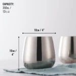 Чаши за коктейли Oak&Steel - Silver Tumblers, 4 чаши по 350мл и 4 сламки - Image 2
