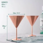 Чаши за мартини Oak&Steel - Rose Gold Martini Glasses, 4 чаши по 460мл - Image 3