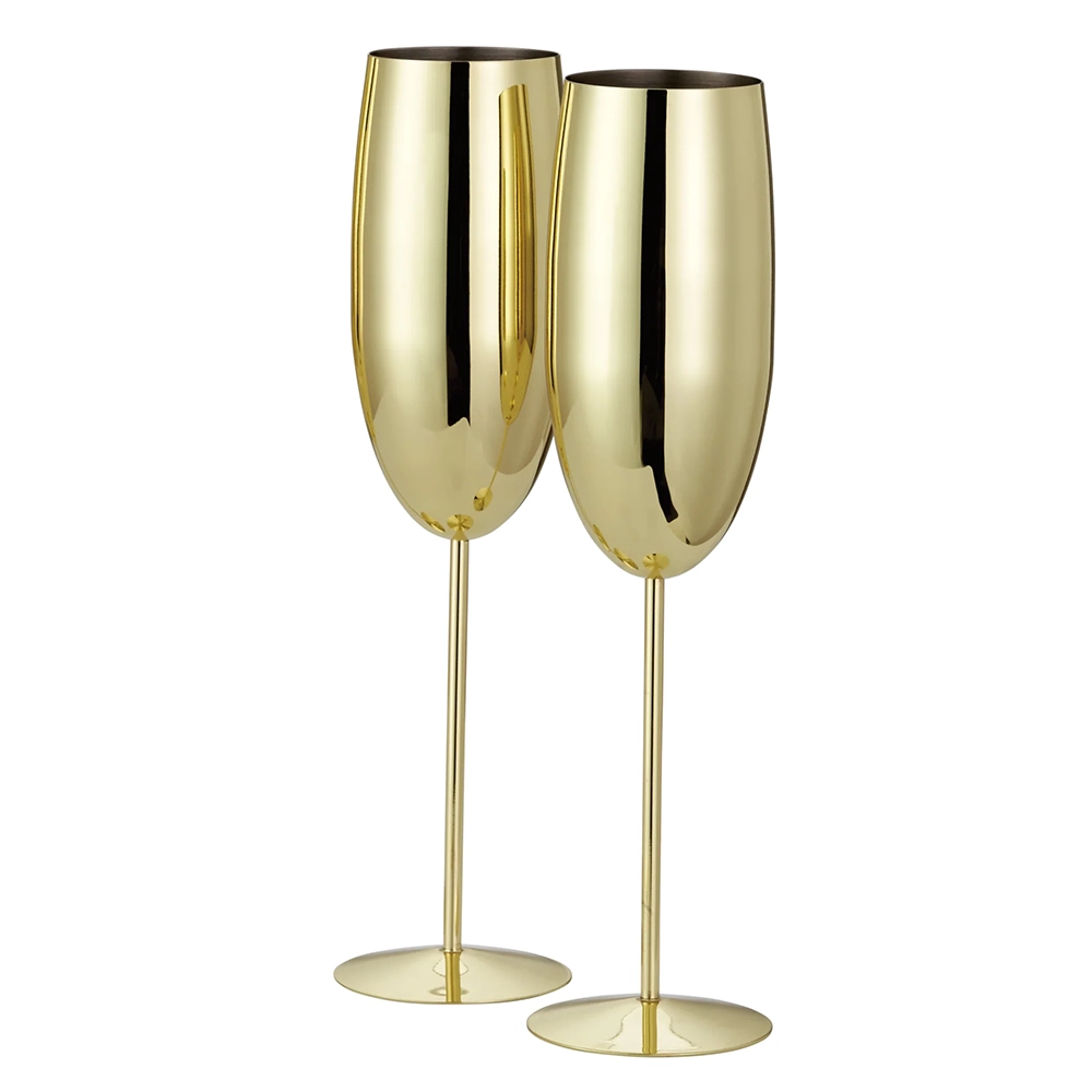 casi-za-penlivo-vino-oaksteel-champagne-gold-flutes-2x-po-285ml-zlatisti-655771818d292 Чаши за пенливо вино Oak&Steel - Champagne Gold Flutes, 2x по 285мл, златисти - Image 1