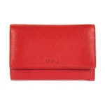 Дамски портфейл Bric's - Marmolada Purse, с копче и монетник, RFID защита, червен