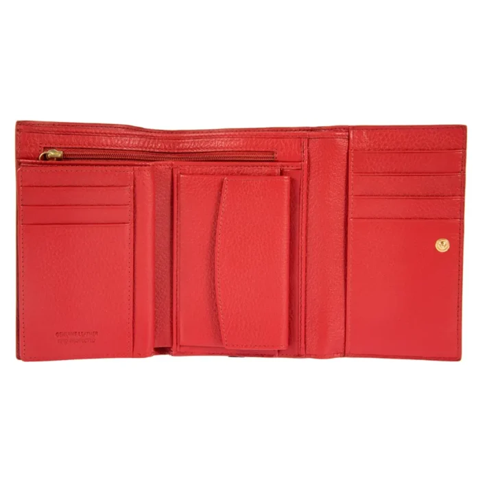Дамски портфейл Bric's - Marmolada Purse, с копче и монетник, RFID защита, червен - Image 2