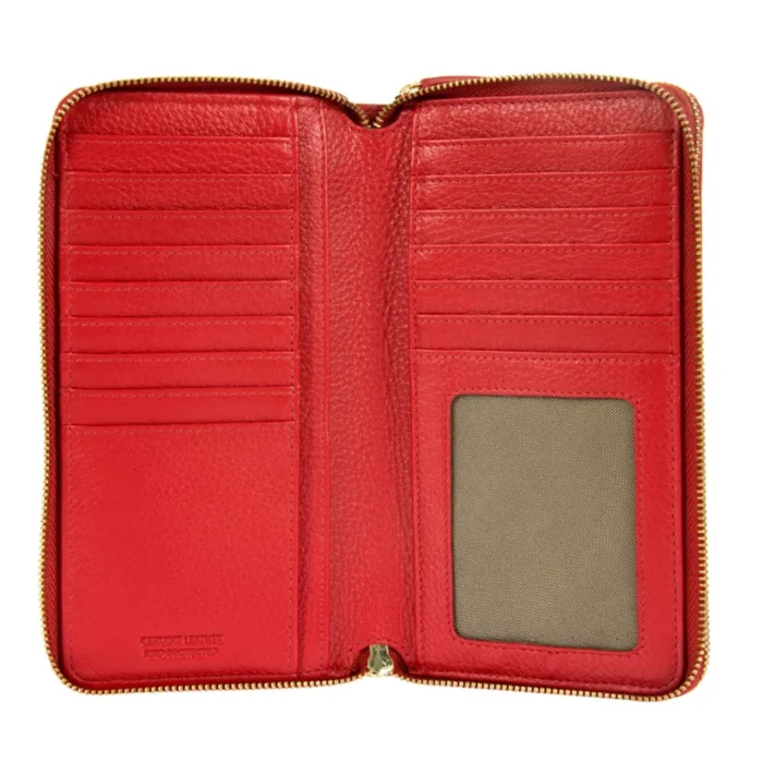 Дамски портфейл Bric's - Marmolada Zip-Around Purse, монетник, RFID защита, червен - Image 3