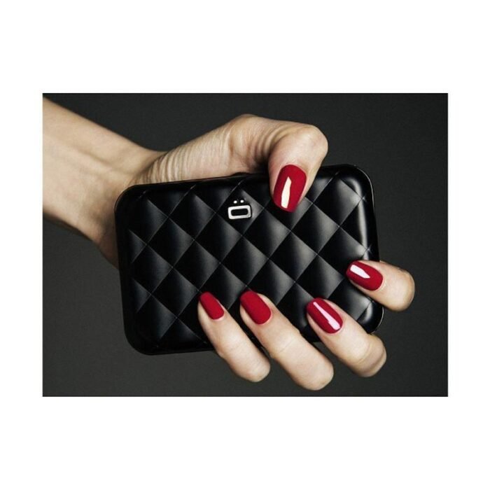 Дамски портфейл OGON Quilted Button, черен - Image 4