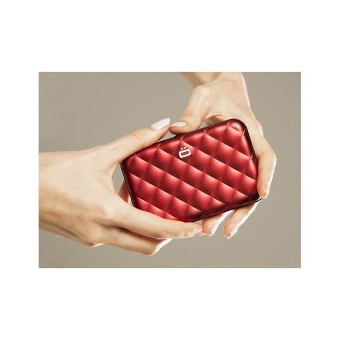 Дамски портфейл OGON Quilted Button, червен - Image 3