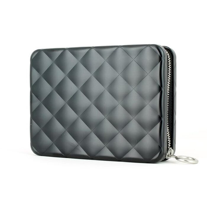 Дамски портфейл OGON - Quilted Passport, черен - Image 3