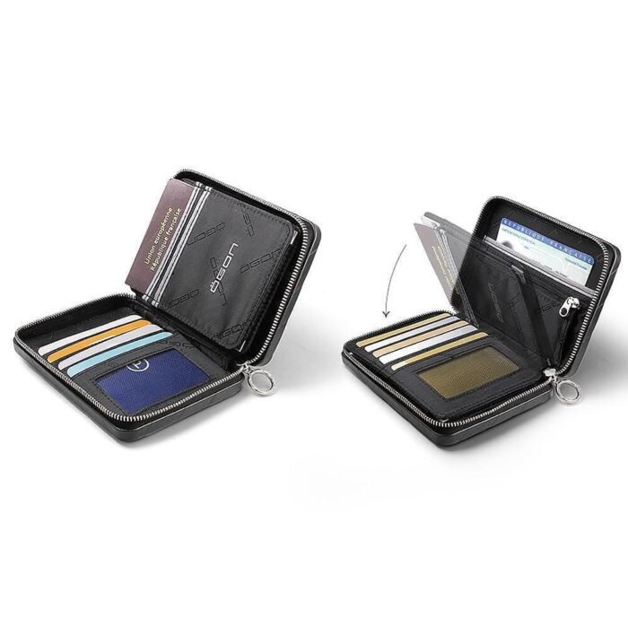 Дамски портфейл OGON - Quilted Passport, черен - Image 4