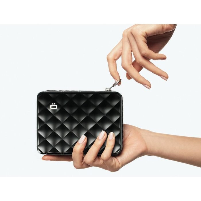 Дамски портфейл OGON - Quilted Passport, черен - Image 5