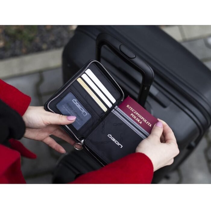 Дамски портфейл OGON - Quilted Passport, Rose Gold - Image 4