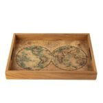 Дървен поднос за сервиране Manopoulos World Map