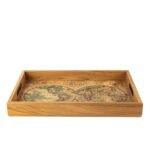Дървен поднос за сервиране Manopoulos World Map - Image 2