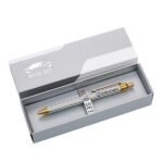 Химикалка Auto Set с лого на Volkswagen, сиво и златно - Image 3