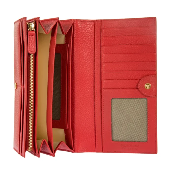Голям дамски портфейл Bric's - Marmolada Purse, с монетник, RFID защита, червен - Image 2