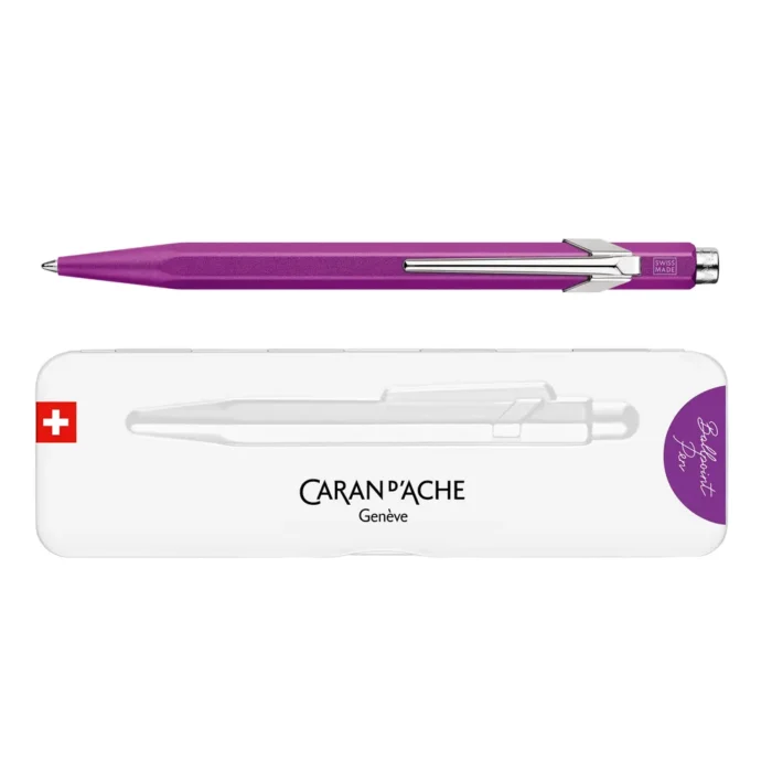 Химикалка Caran D'Ache 849 - Colormat-X, лилава - Image 3