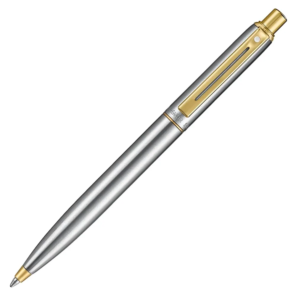 himikalka-sheaffer-sentinel-brushed-chrome-with-gold-plated-trims-68e676535bc5c Химикалка Sheaffer Sentinel - Brushed Chrome with Gold-Plated Trims - Image 1