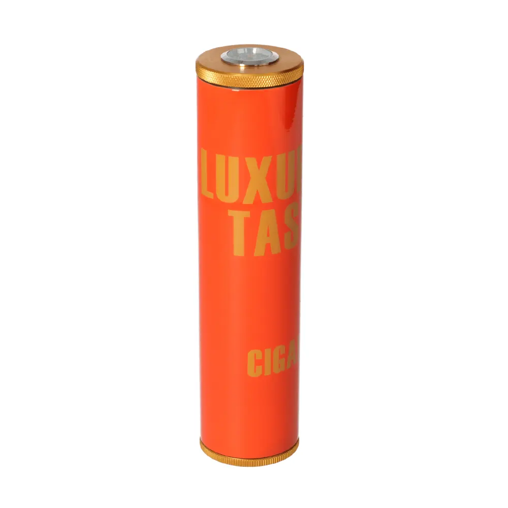 humidor-za-pat-angelo-orangegold-s-vgraden-higrometar-699dc5c889985 Хумидор за път Angelo - Orange/Gold, с вграден хигрометър - Image 1
