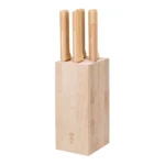Комплект 5 кухненски ножа Opinel Parallele - Bread, с дървена стойка