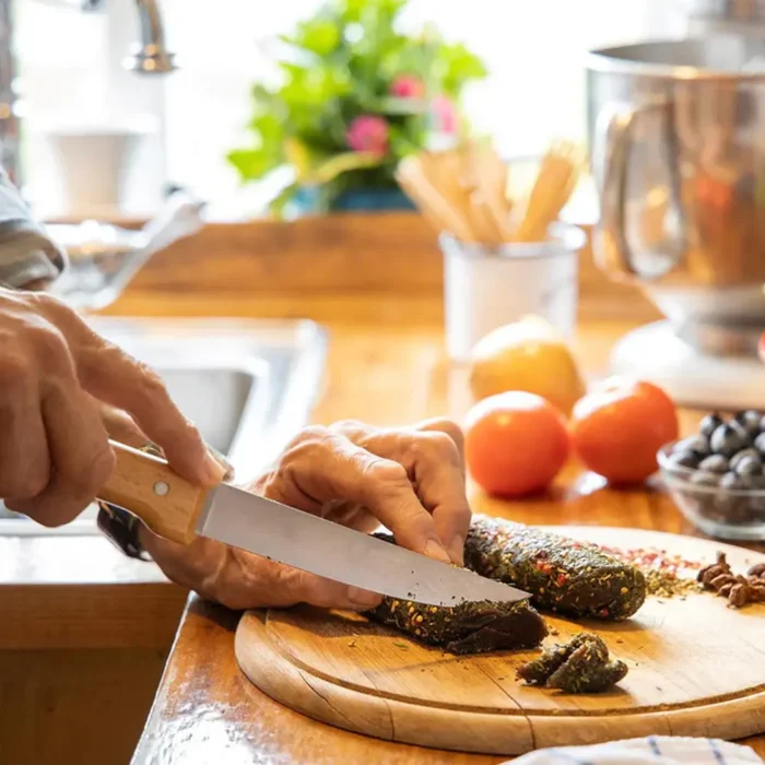 Комплект 5 кухненски ножа Opinel Parallele - Bread, с дървена стойка - Image 5