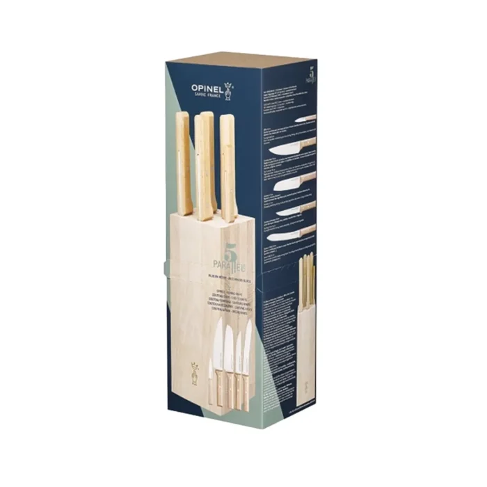Комплект 5 кухненски ножа Opinel Parallele - Bread, с дървена стойка - Image 7