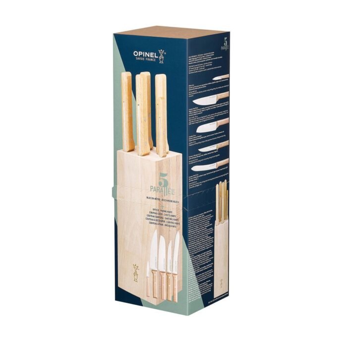 Комплект 5 кухненски ножа Opinel Parallele с дървена стойка - Image 9