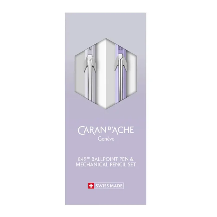 Комплект Caran d'Ache 849 - Blooming Lavender Special Edition, химикалка и автоматичен молив - Image 2