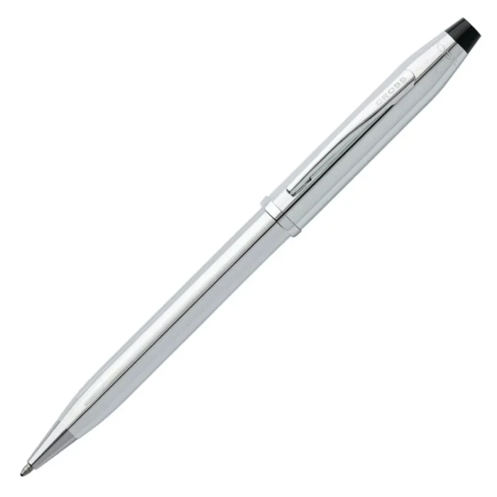 Комплект Cross Century II - Lustrous Chrome, химикалка и тефтер, А5 - Image 2