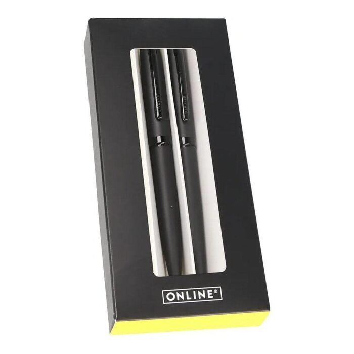 Комплект писалка и химикалка Online - Eleganza Pure Black - Image 2