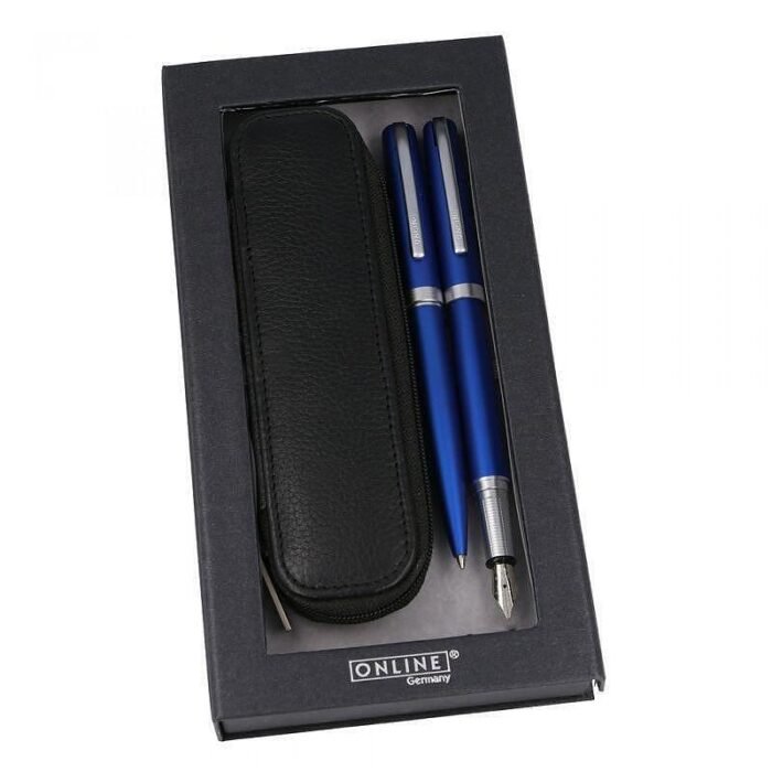 Комплект писалка и химикалка Online - Eleganza Satin Blue - Image 3