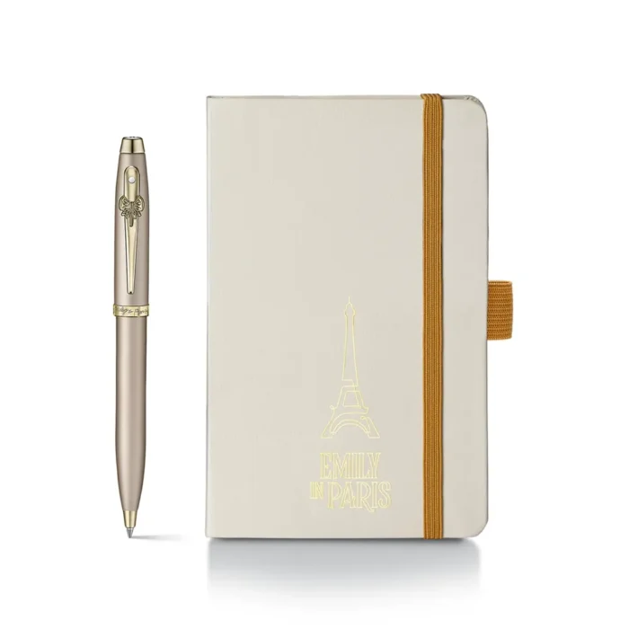 Комплект Sheaffer 100 x Emily in Paris - Champagne Gold, химикалка и тефтер А6 - Image 2