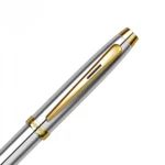 Комплект Sheaffer - химикалка 100 Bright Chrome и настолен часовник - Image 6