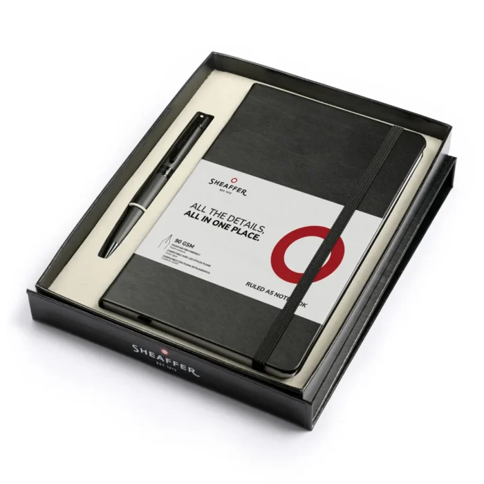 Комплект Sheaffer - химикалка 300 Matte Black и тефтер А5 - Image 4