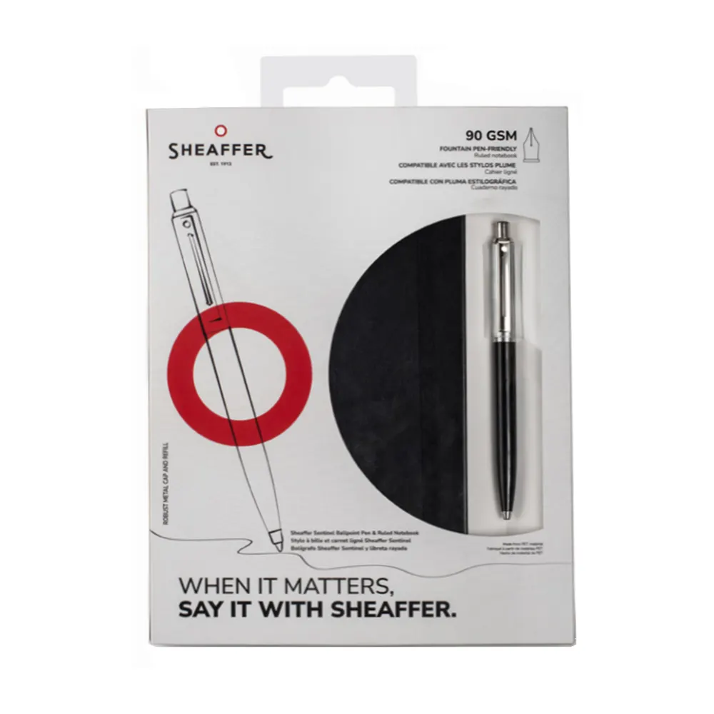 komplekt-sheaffer-himikalka-sentinel-blackchrome-i-tefter-a5-image_65439bed81c2c Комплект Sheaffer - химикалка Sentinel Black/Chrome и тефтер A5 - Image 1