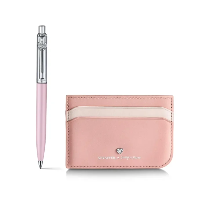 Комплект Sheaffer Sentinel x Emily in Paris - Pink Matte, химикалка и калъф за карти и документи - Image 2
