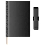 Комплект тефтер Princ Leather Business 885 + калъф за пищещо средство, в черен цвят