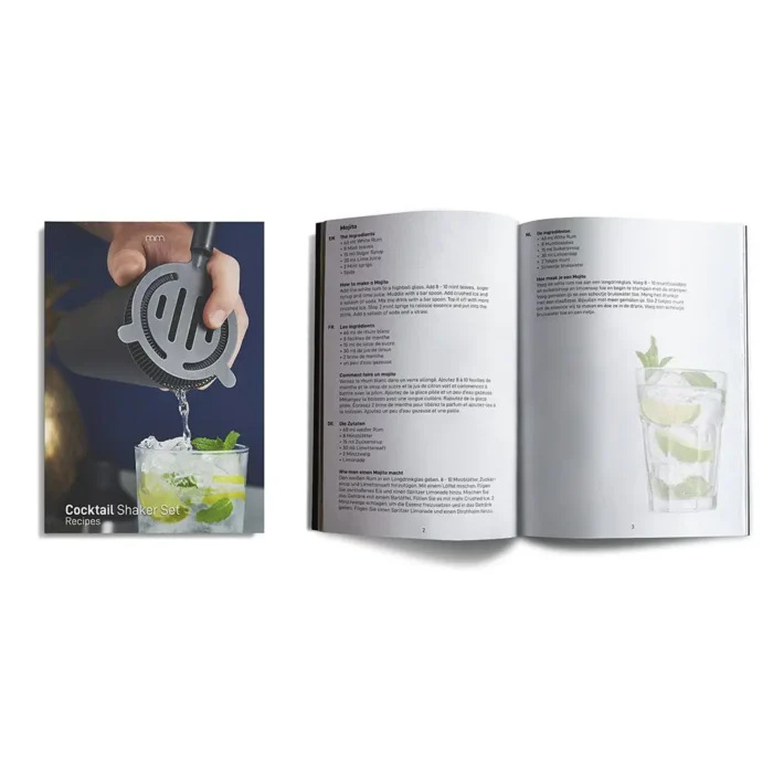 Комплект за коктейли Mikamax - Shaker Set, с книжка с рецепти - Image 3