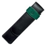 Кожен калъф за две пишещи средсва Pelikan - Black/Green