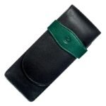 Кожен калъф за три пишещи средства Pelikan Black/green