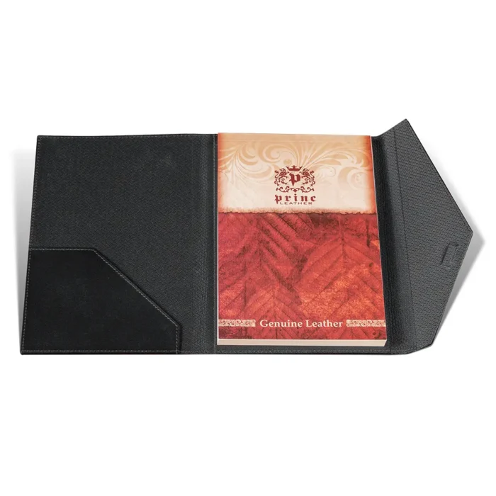 Кожена папка Princ Leather, A4, черна, с капак - Image 2