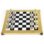 Луксозен шах Manopoulos - Metal Staunton Black/Gold, 36x36 см - Image 3