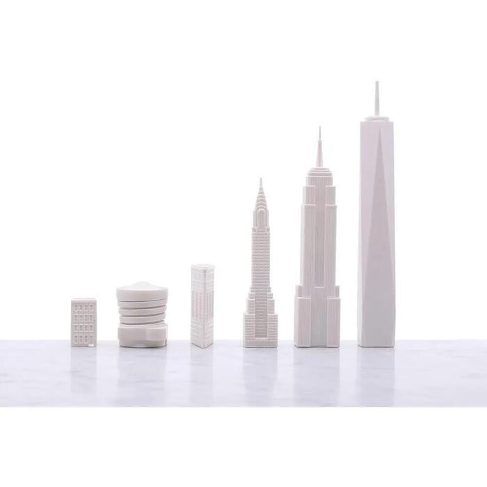 Луксозен шах Skyline Chess - Acrylic London vs New York Edition - Image 2